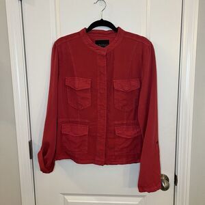 Sanctuary Women’s Cargo Jacket Large Roll Tab Sleeves